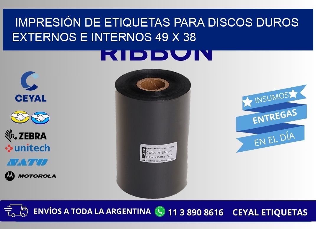 IMPRESIÓN DE ETIQUETAS PARA DISCOS DUROS EXTERNOS E INTERNOS 49 x 38