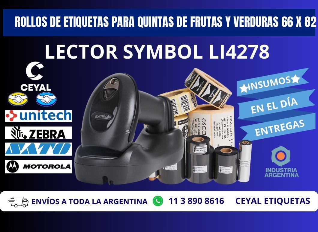 ROLLOS DE ETIQUETAS PARA QUINTAS DE FRUTAS Y VERDURAS 66 x 82