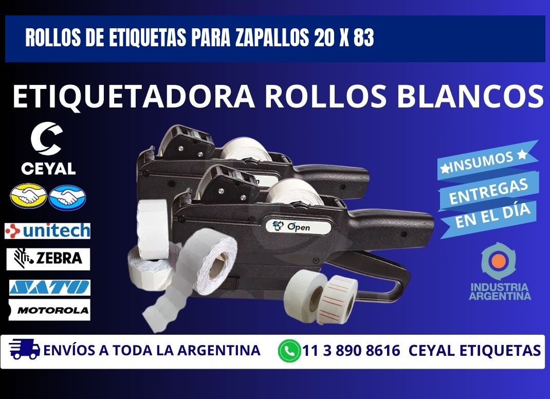 ROLLOS DE ETIQUETAS PARA ZAPALLOS 20 x 83