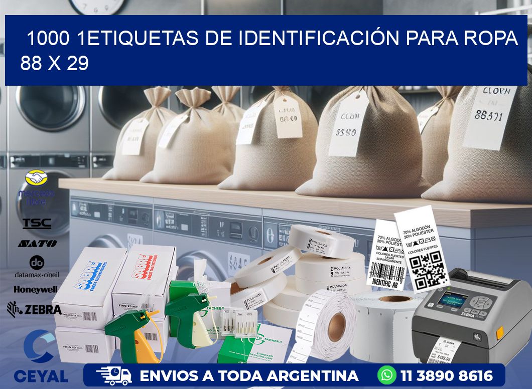 1000 1ETIQUETAS DE IDENTIFICACIÓN PARA ROPA 88 x 29