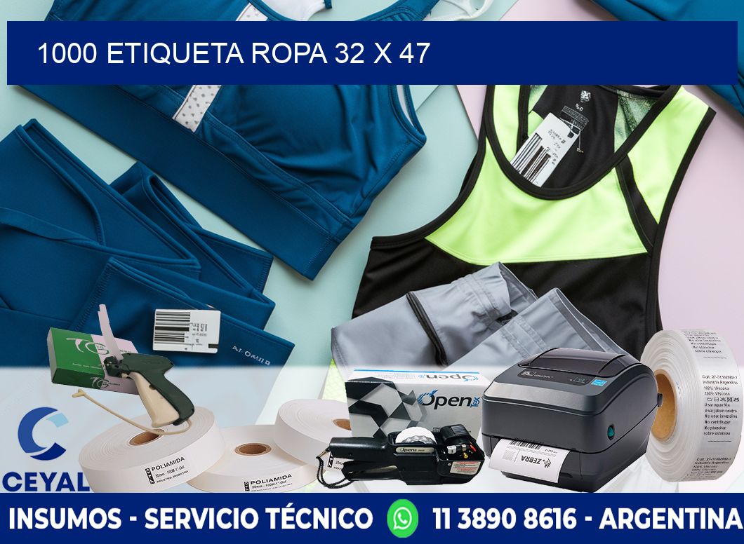1000 ETIQUETA ROPA 32 x 47
