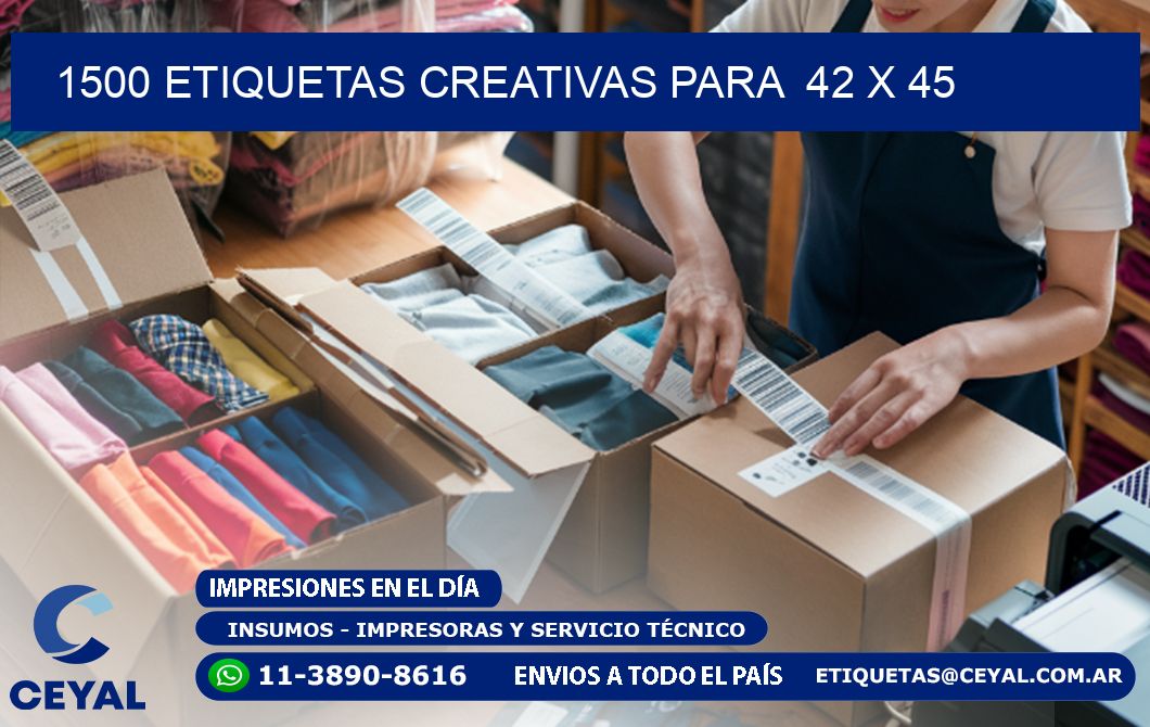 1500 ETIQUETAS CREATIVAS PARA  42 x 45