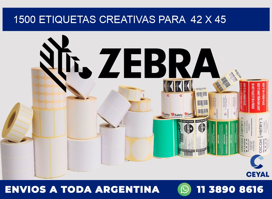 1500 ETIQUETAS CREATIVAS PARA  42 x 45
