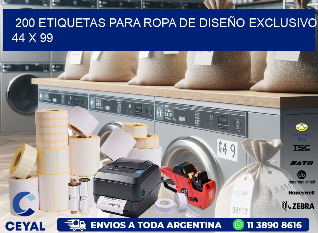 200 ETIQUETAS PARA ROPA DE DISEÑO EXCLUSIVO 44 x 99
