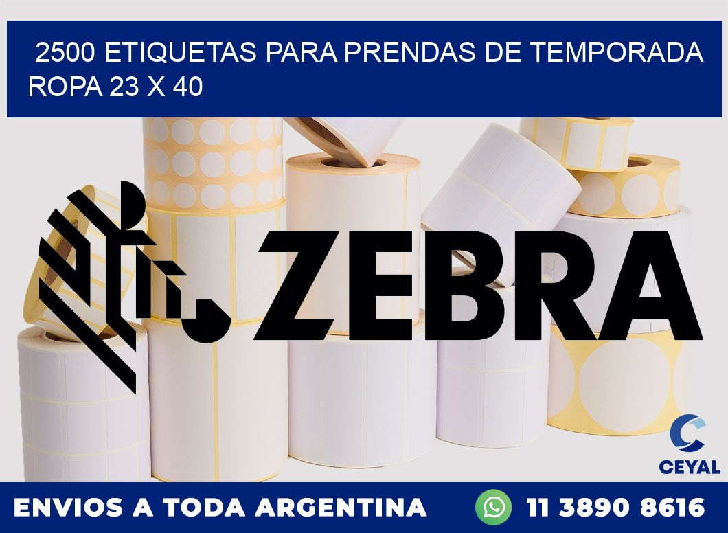2500 ETIQUETAS PARA PRENDAS DE TEMPORADA ROPA 23 x 40