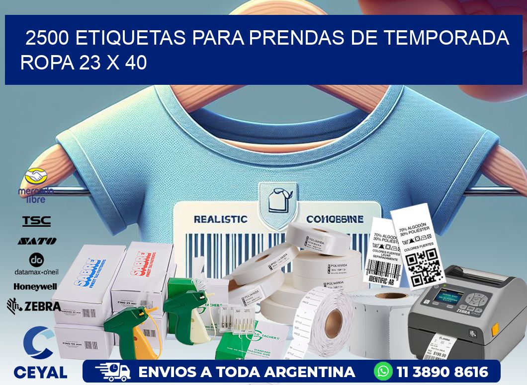 2500 ETIQUETAS PARA PRENDAS DE TEMPORADA ROPA 23 x 40