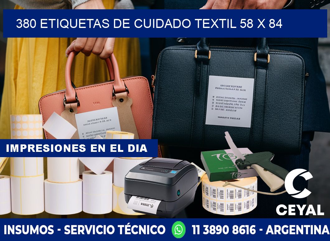 380 ETIQUETAS DE CUIDADO TEXTIL 58 x 84