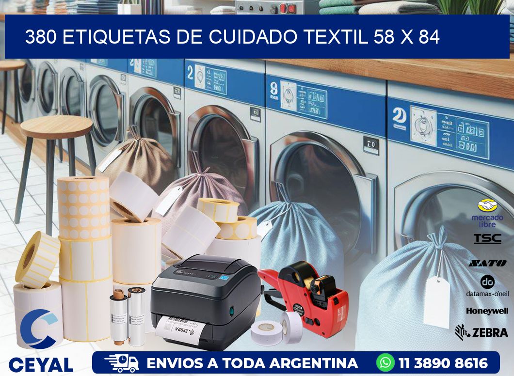 380 ETIQUETAS DE CUIDADO TEXTIL 58 x 84