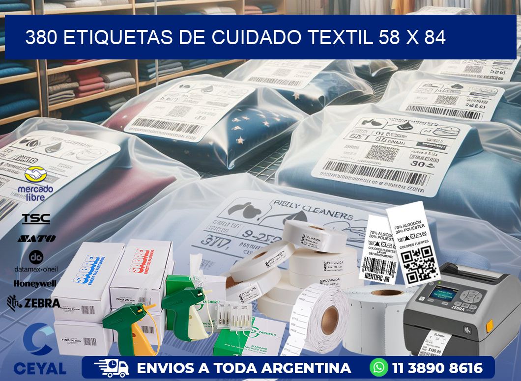 380 ETIQUETAS DE CUIDADO TEXTIL 58 x 84