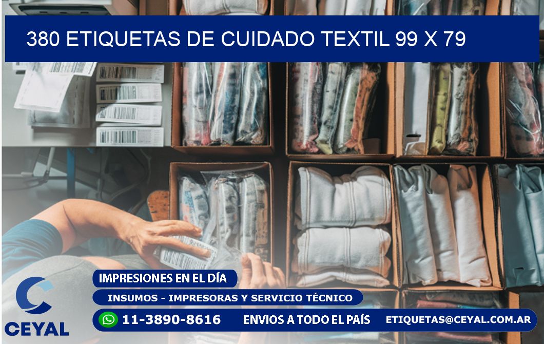 380 ETIQUETAS DE CUIDADO TEXTIL 99 x 79