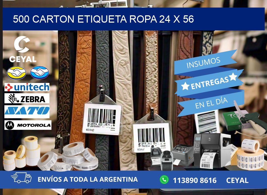 500 CARTON ETIQUETA ROPA 24 x 56