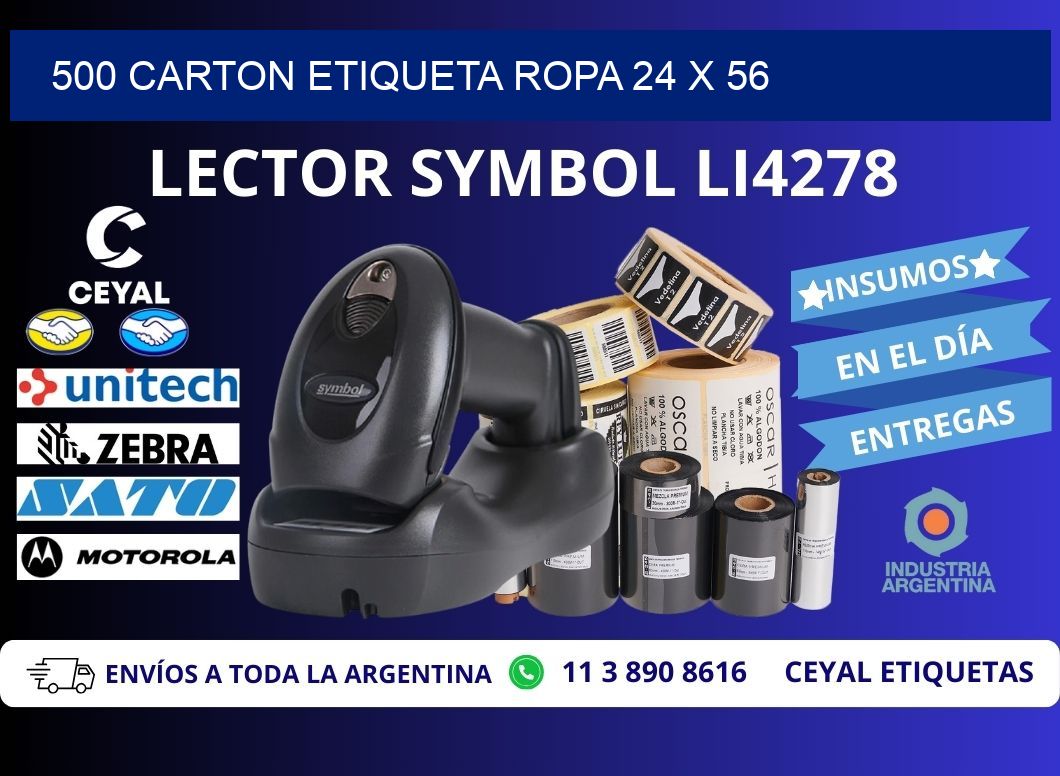 500 CARTON ETIQUETA ROPA 24 x 56