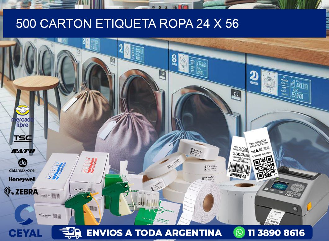 500 CARTON ETIQUETA ROPA 24 x 56