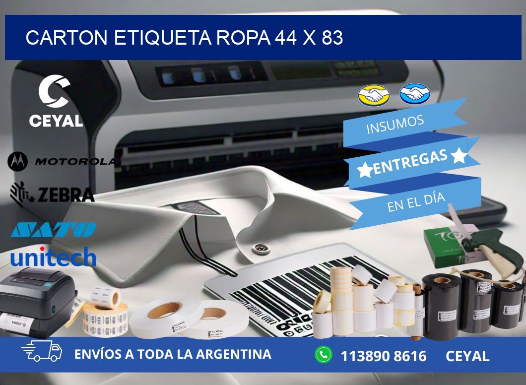 CARTON ETIQUETA ROPA 44 x 83