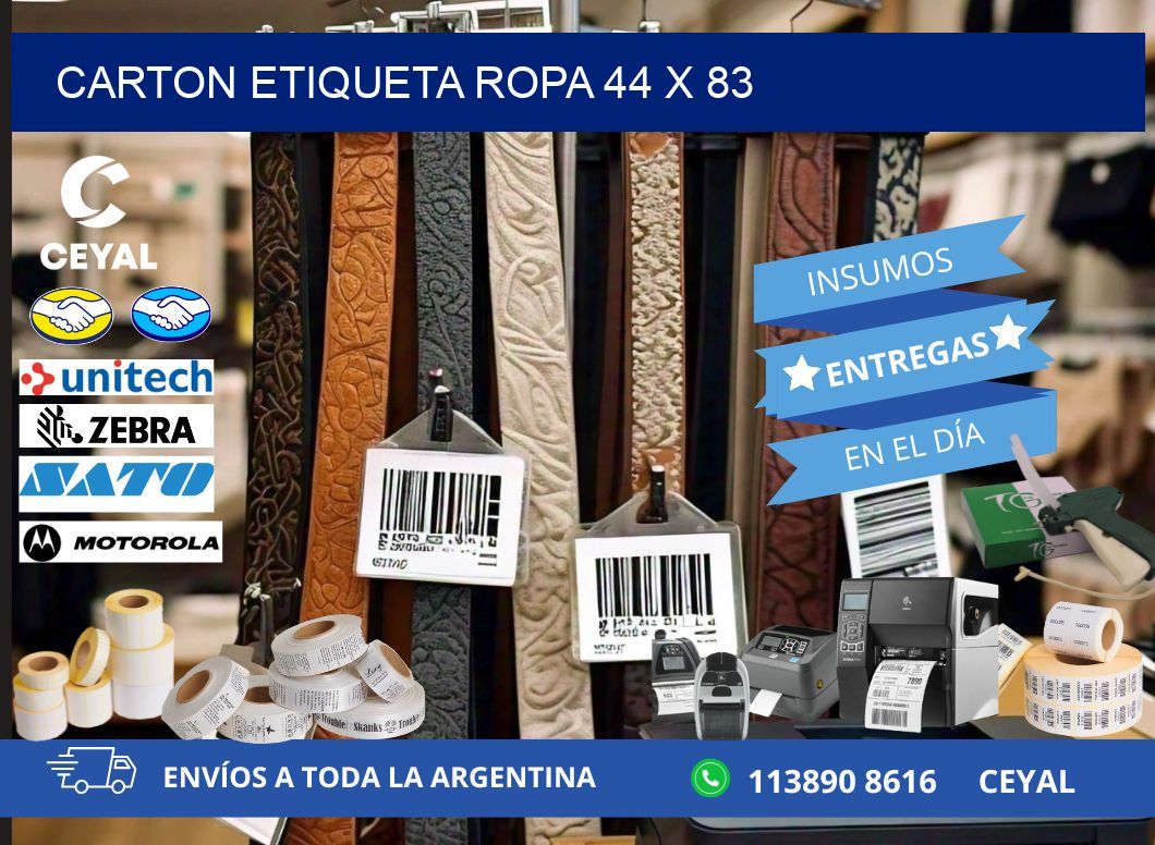 CARTON ETIQUETA ROPA 44 x 83