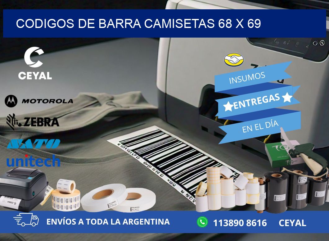 CODIGOS DE BARRA CAMISETAS 68 x 69