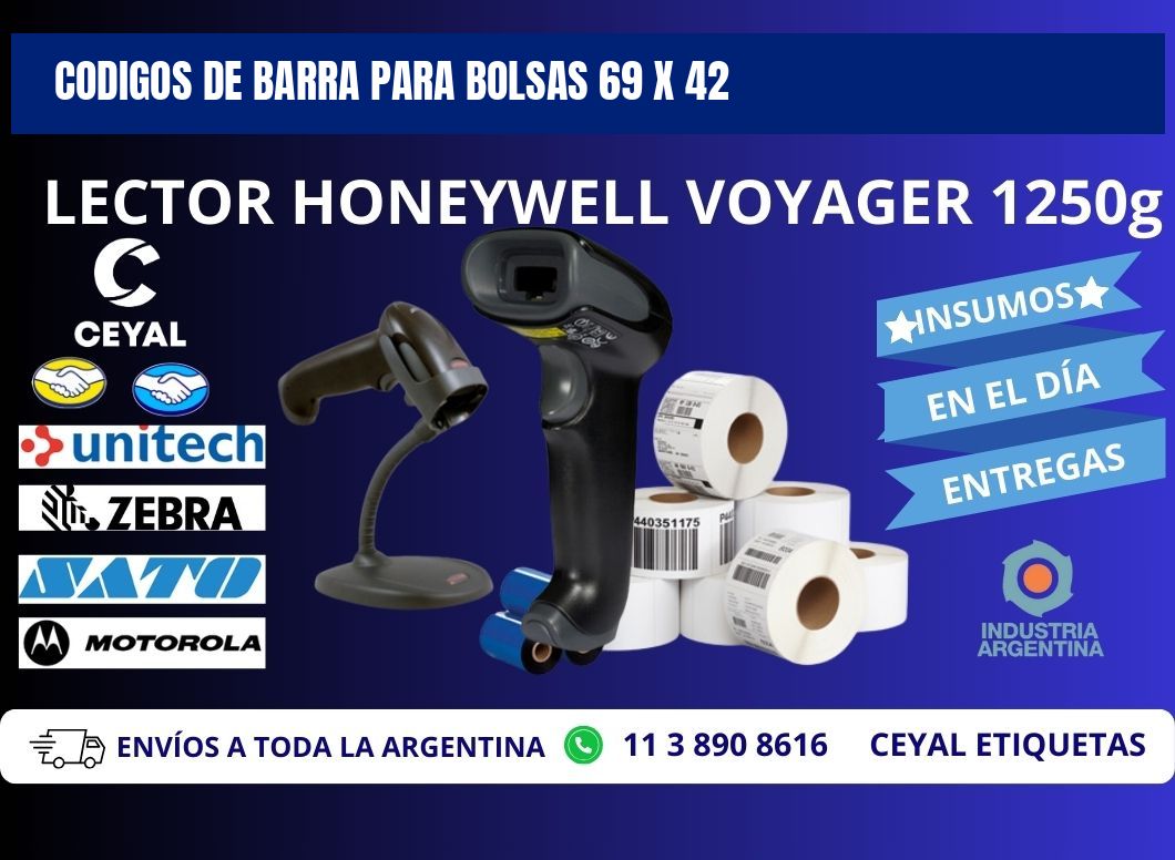 CODIGOS DE BARRA PARA BOLSAS 69 x 42