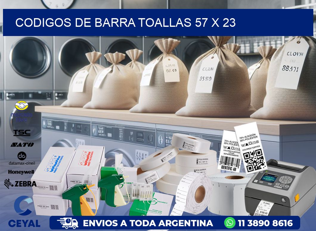 CODIGOS DE BARRA TOALLAS 57 x 23