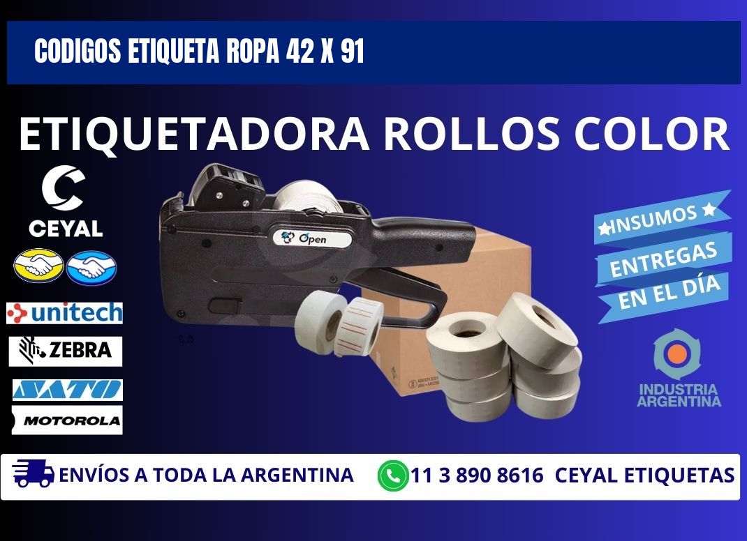 CODIGOS ETIQUETA ROPA 42 x 91