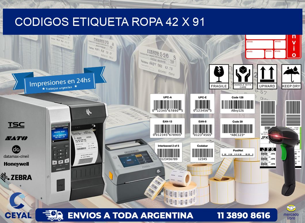 CODIGOS ETIQUETA ROPA 42 x 91