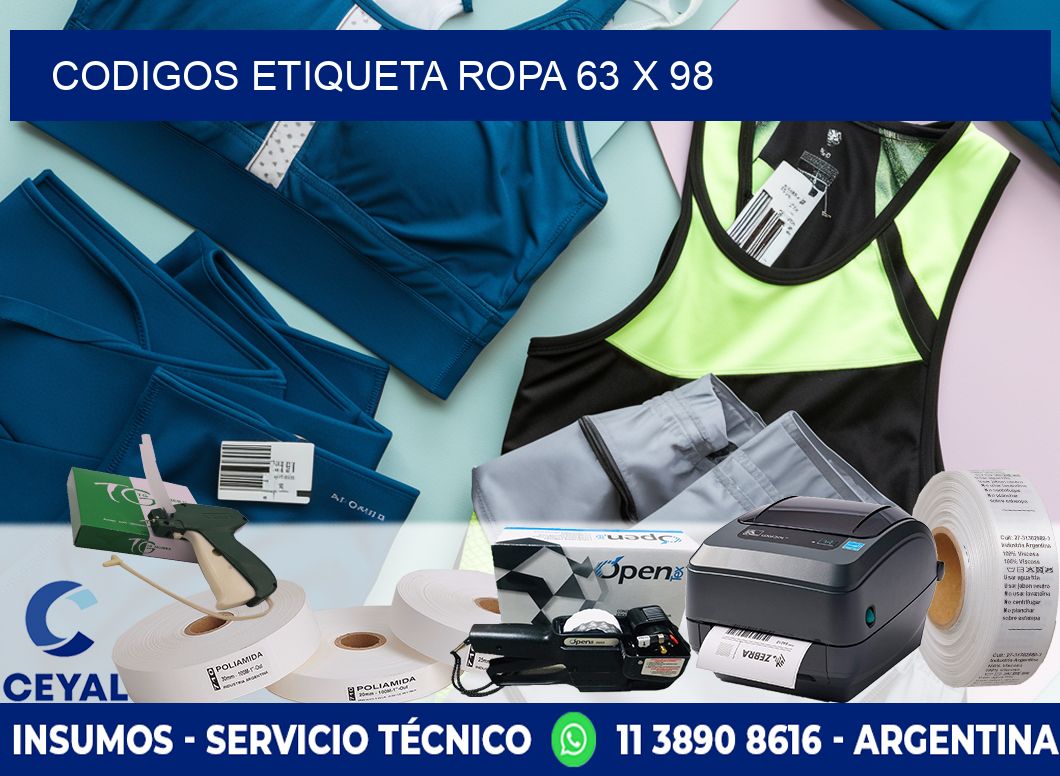 CODIGOS ETIQUETA ROPA 63 x 98