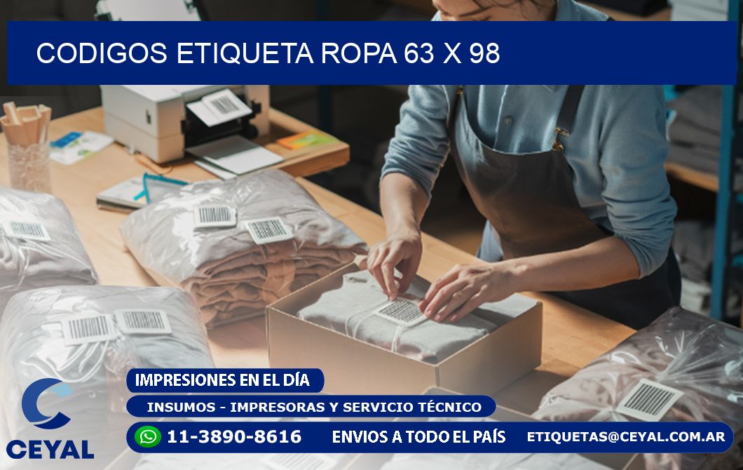 CODIGOS ETIQUETA ROPA 63 x 98