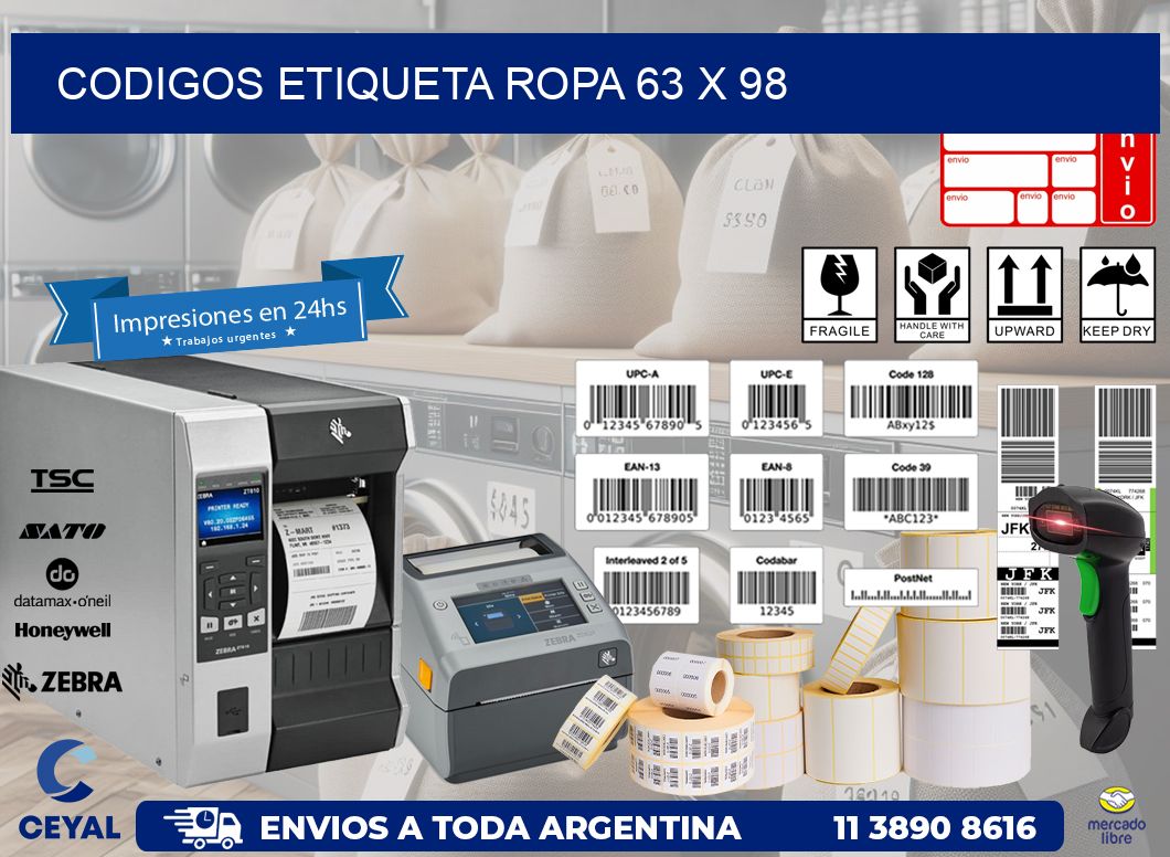 CODIGOS ETIQUETA ROPA 63 x 98
