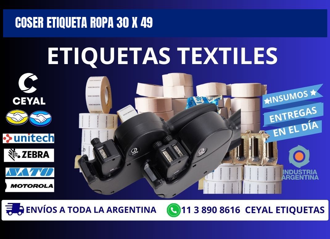 COSER ETIQUETA ROPA 30 x 49