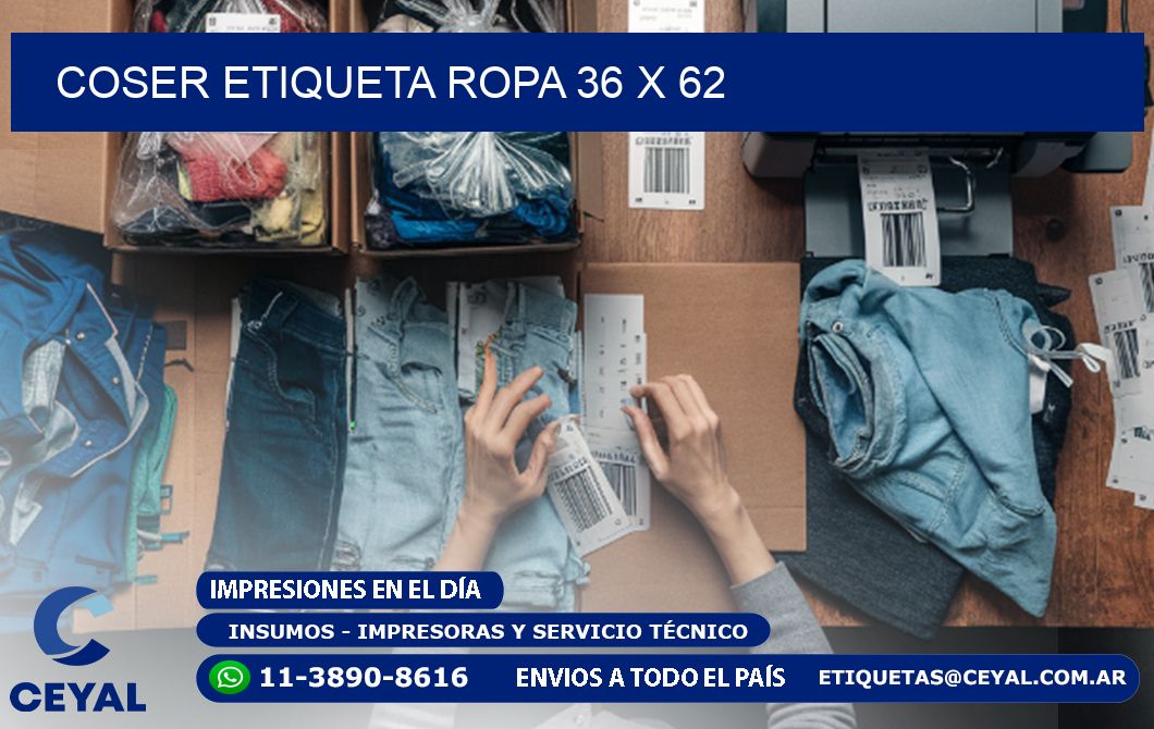 COSER ETIQUETA ROPA 36 x 62