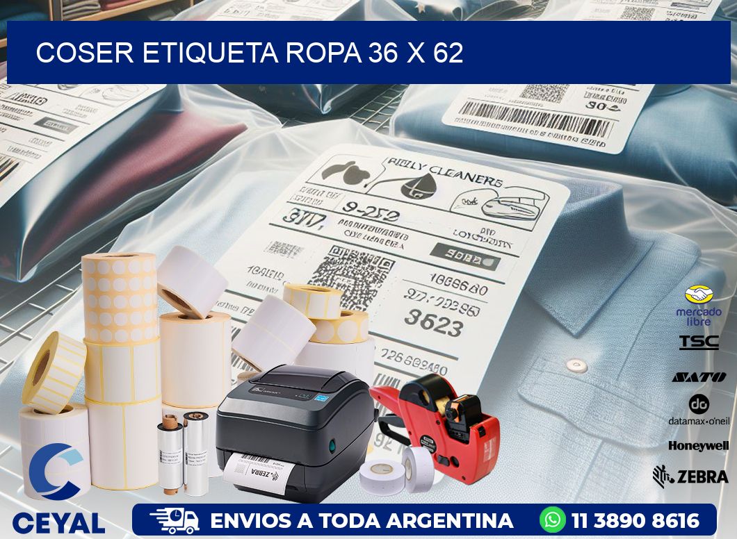 COSER ETIQUETA ROPA 36 x 62