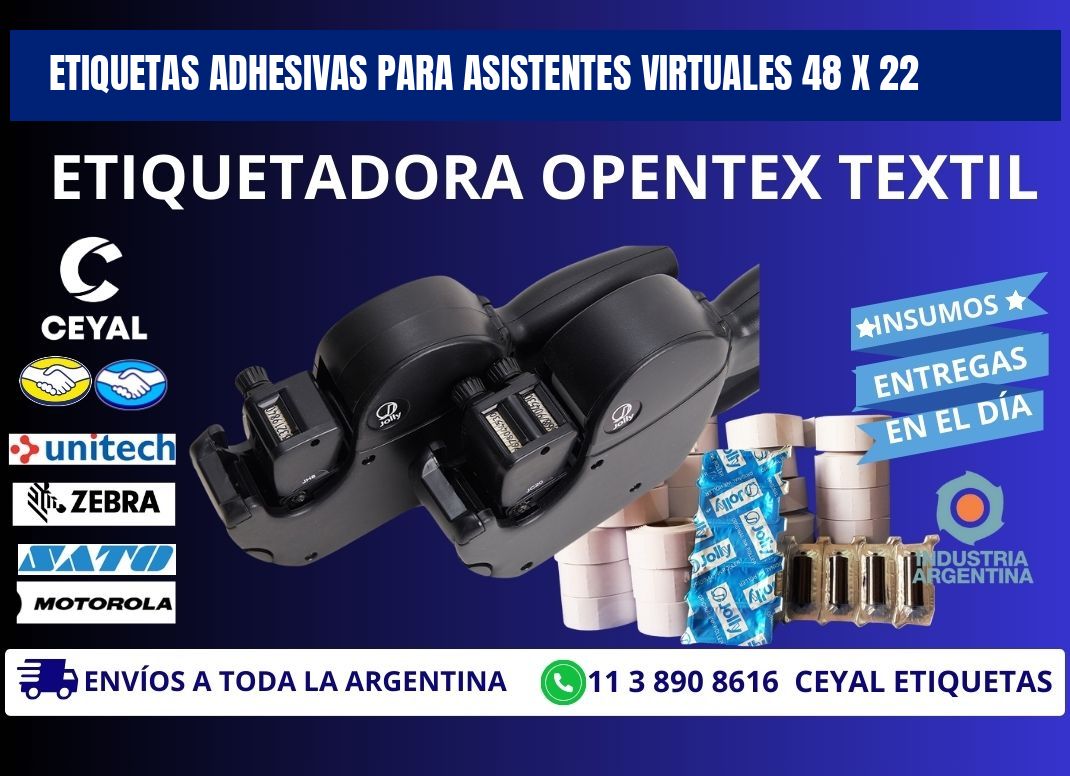 ETIQUETAS ADHESIVAS PARA ASISTENTES VIRTUALES 48 x 22