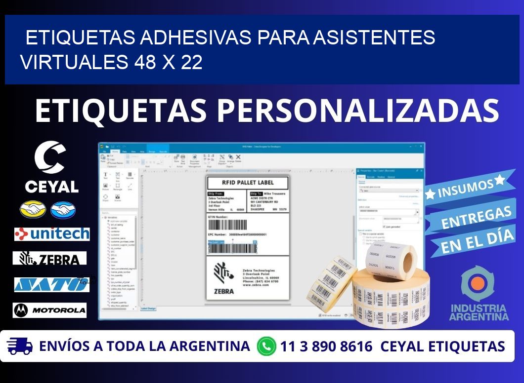 ETIQUETAS ADHESIVAS PARA ASISTENTES VIRTUALES 48 x 22