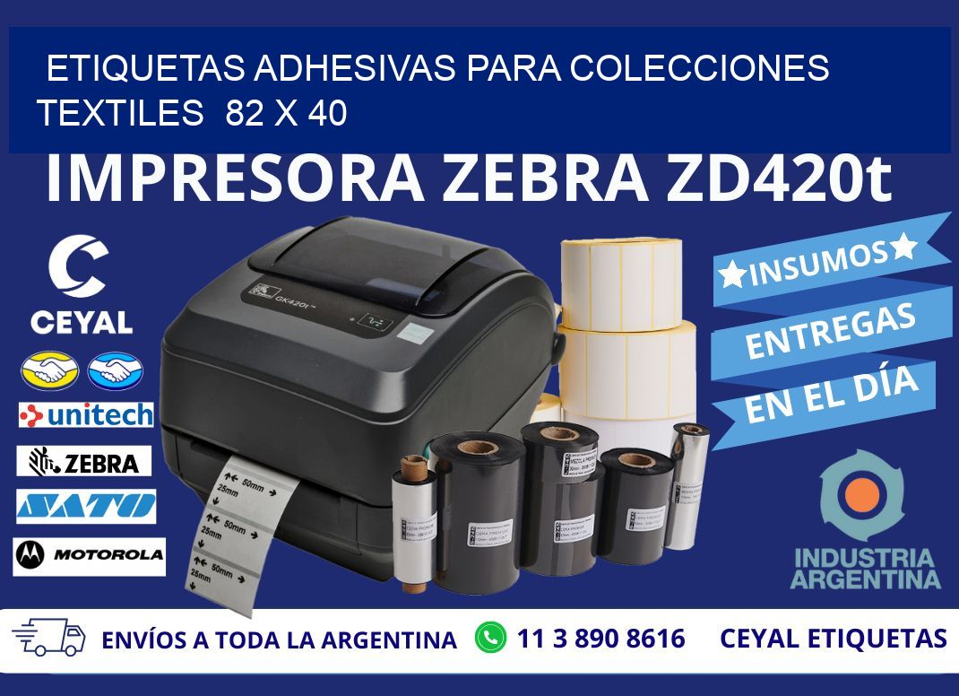 ETIQUETAS ADHESIVAS PARA COLECCIONES TEXTILES  82 x 40