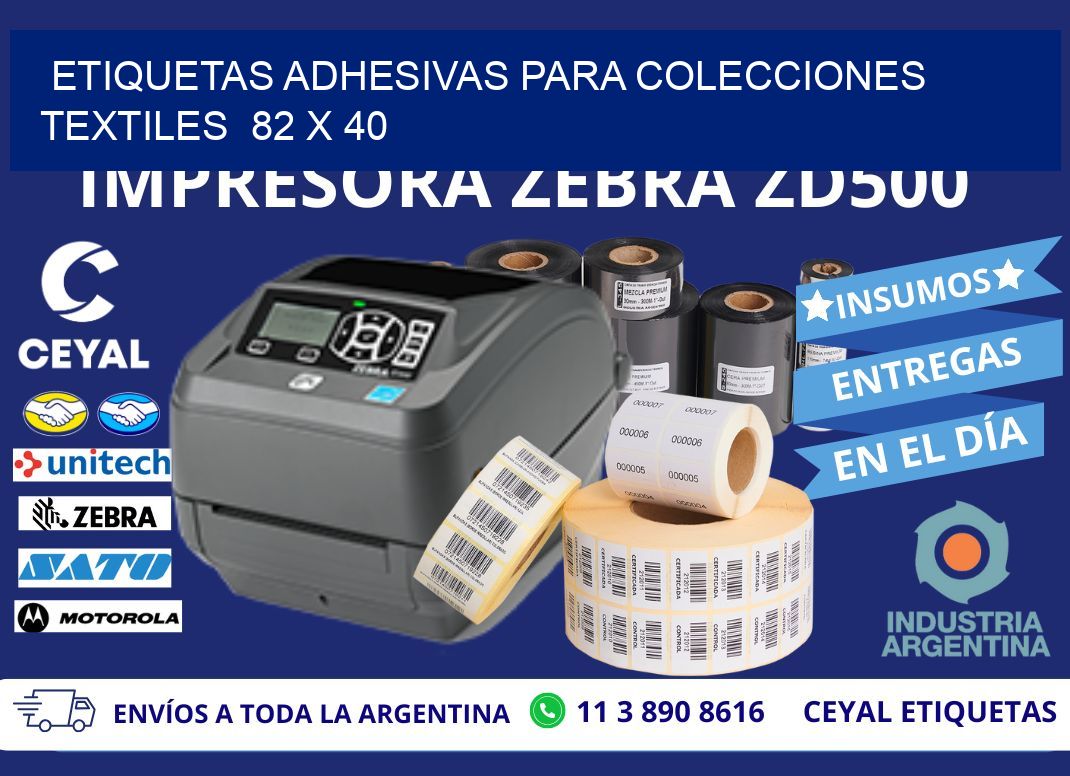 ETIQUETAS ADHESIVAS PARA COLECCIONES TEXTILES  82 x 40