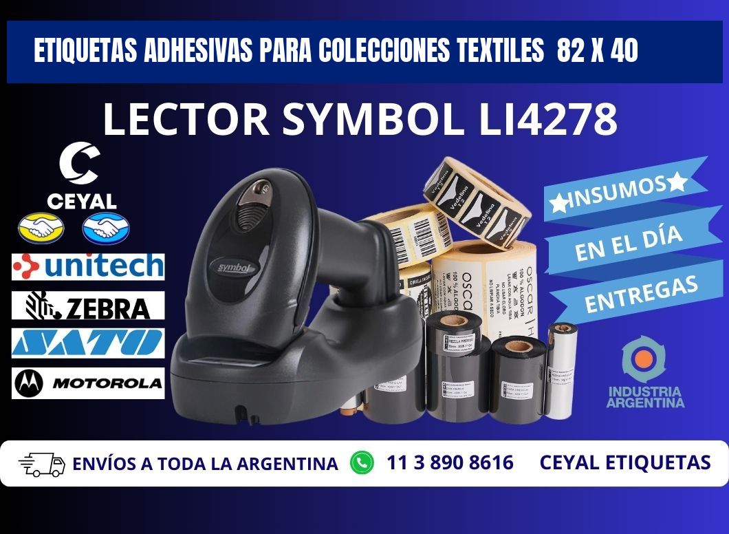 ETIQUETAS ADHESIVAS PARA COLECCIONES TEXTILES  82 x 40