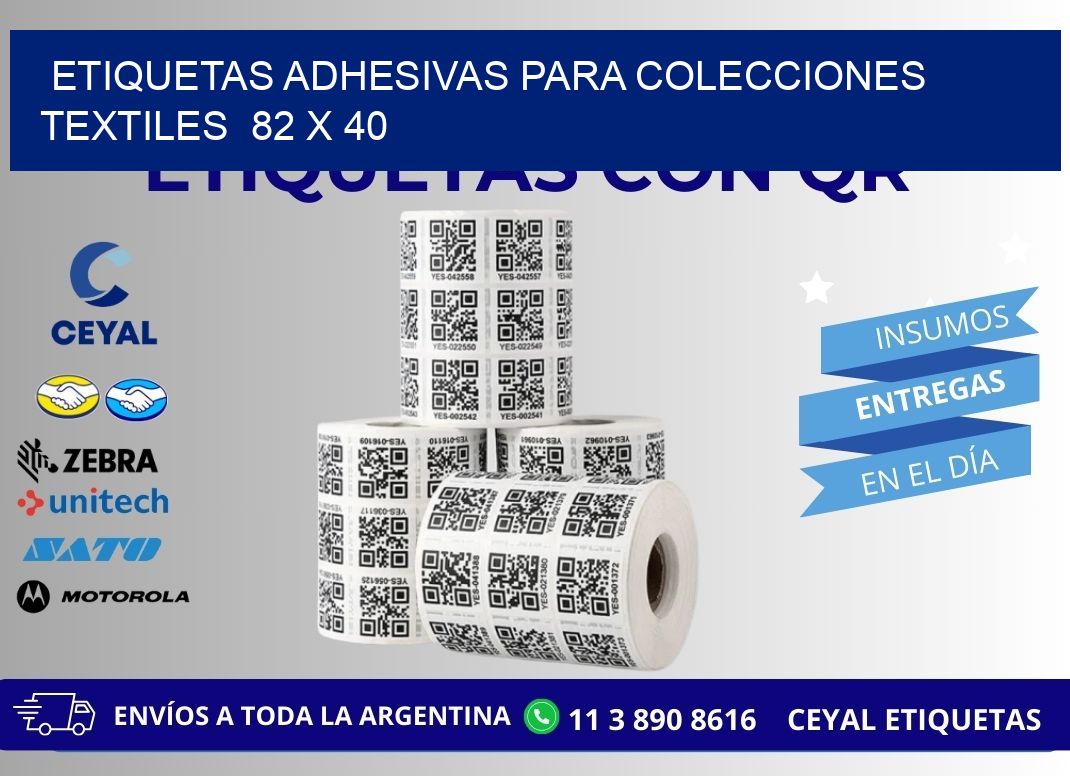 ETIQUETAS ADHESIVAS PARA COLECCIONES TEXTILES  82 x 40