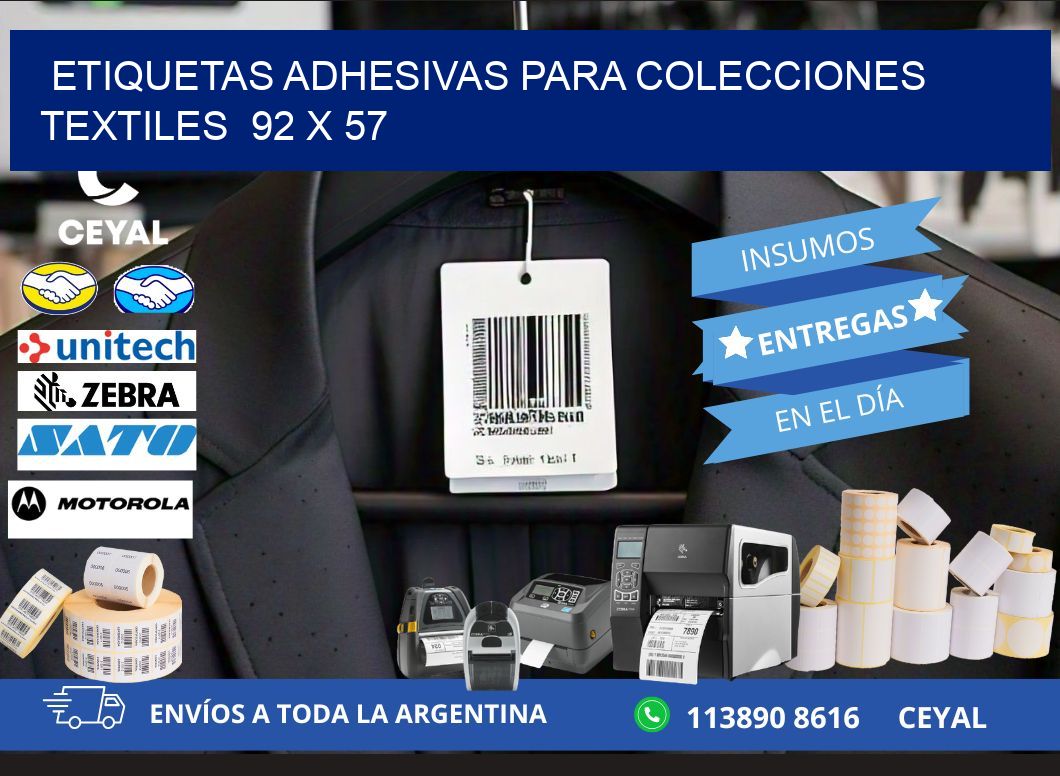 ETIQUETAS ADHESIVAS PARA COLECCIONES TEXTILES 92 x 57