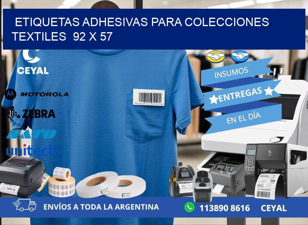 ETIQUETAS ADHESIVAS PARA COLECCIONES TEXTILES  92 x 57