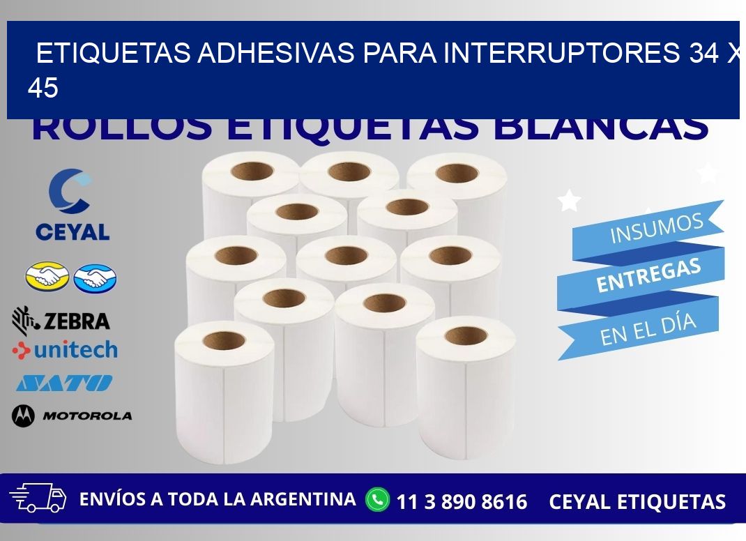 ETIQUETAS ADHESIVAS PARA INTERRUPTORES 34 x 45