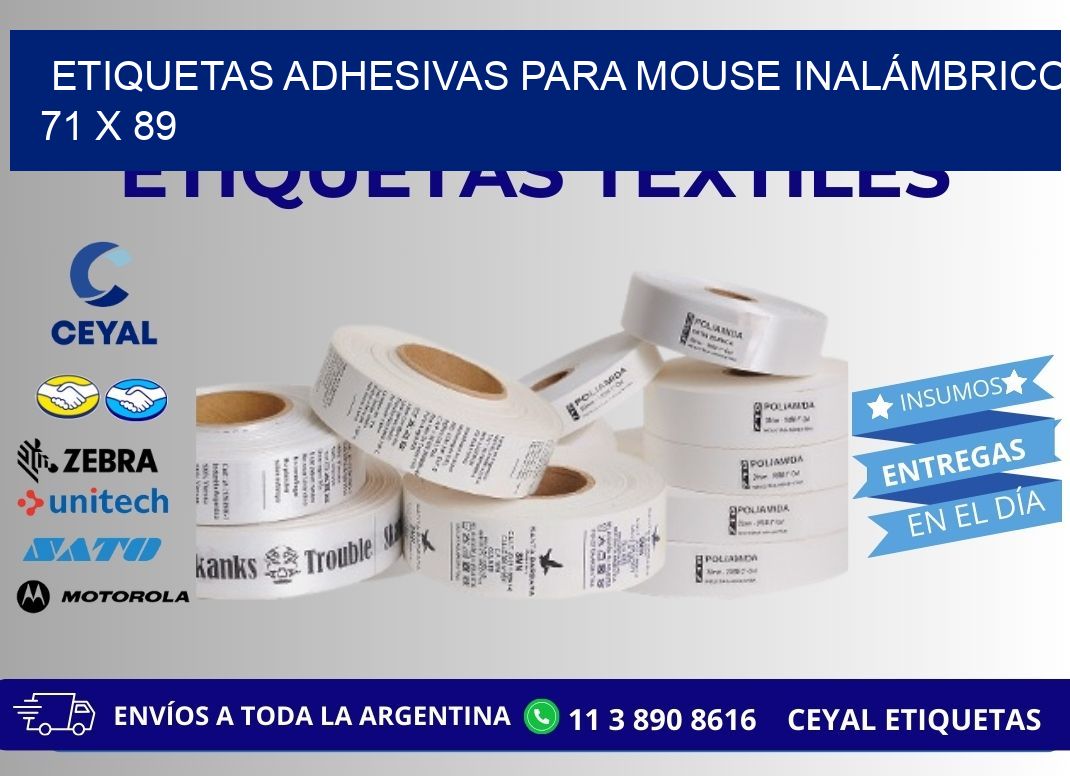 ETIQUETAS ADHESIVAS PARA MOUSE INALÁMBRICO 71 x 89