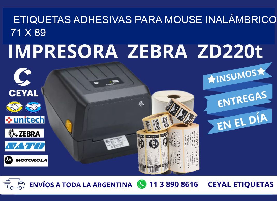 ETIQUETAS ADHESIVAS PARA MOUSE INALÁMBRICO 71 x 89