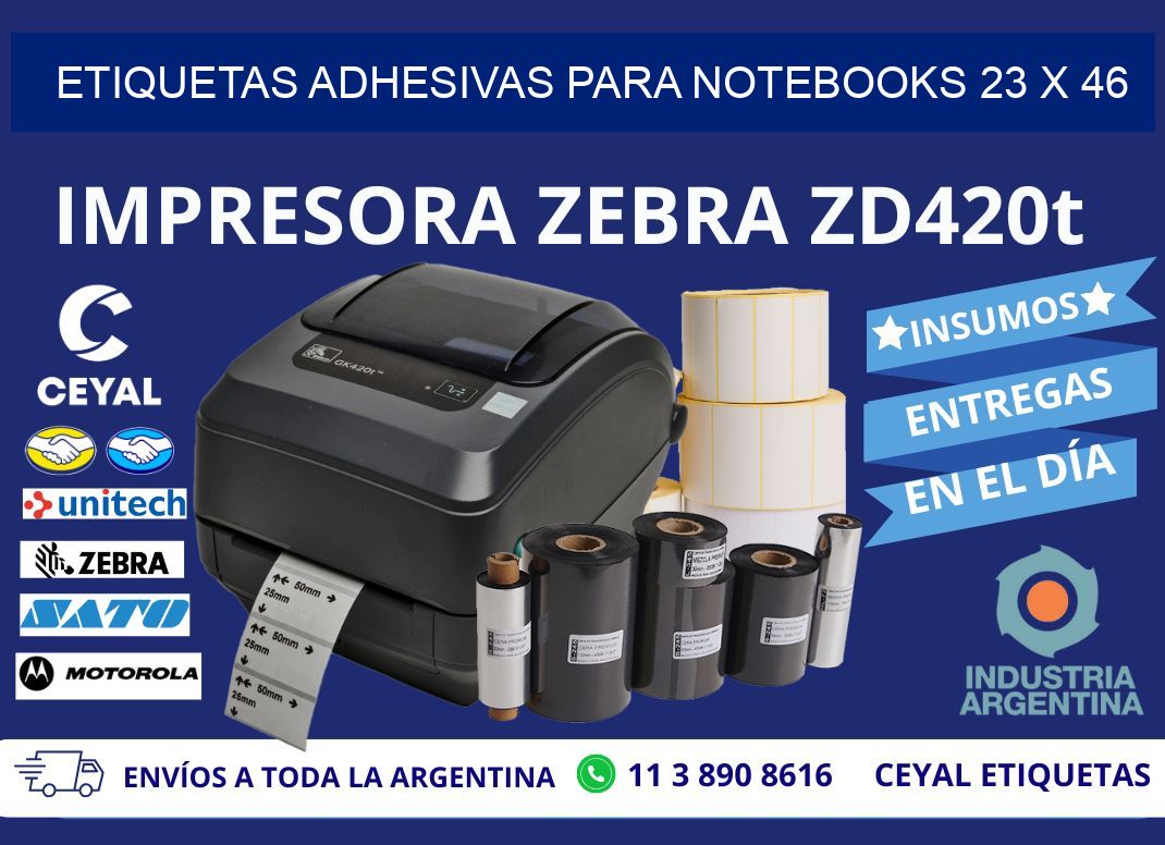 ETIQUETAS ADHESIVAS PARA NOTEBOOKS 23 x 46