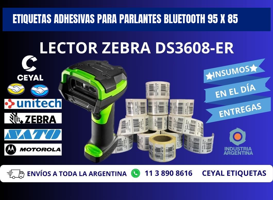 ETIQUETAS ADHESIVAS PARA PARLANTES BLUETOOTH 95 x 85