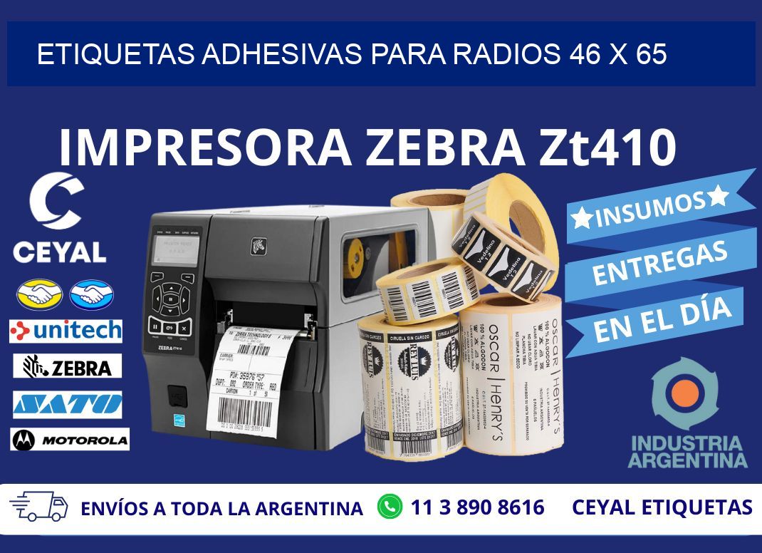 ETIQUETAS ADHESIVAS PARA RADIOS 46 x 65