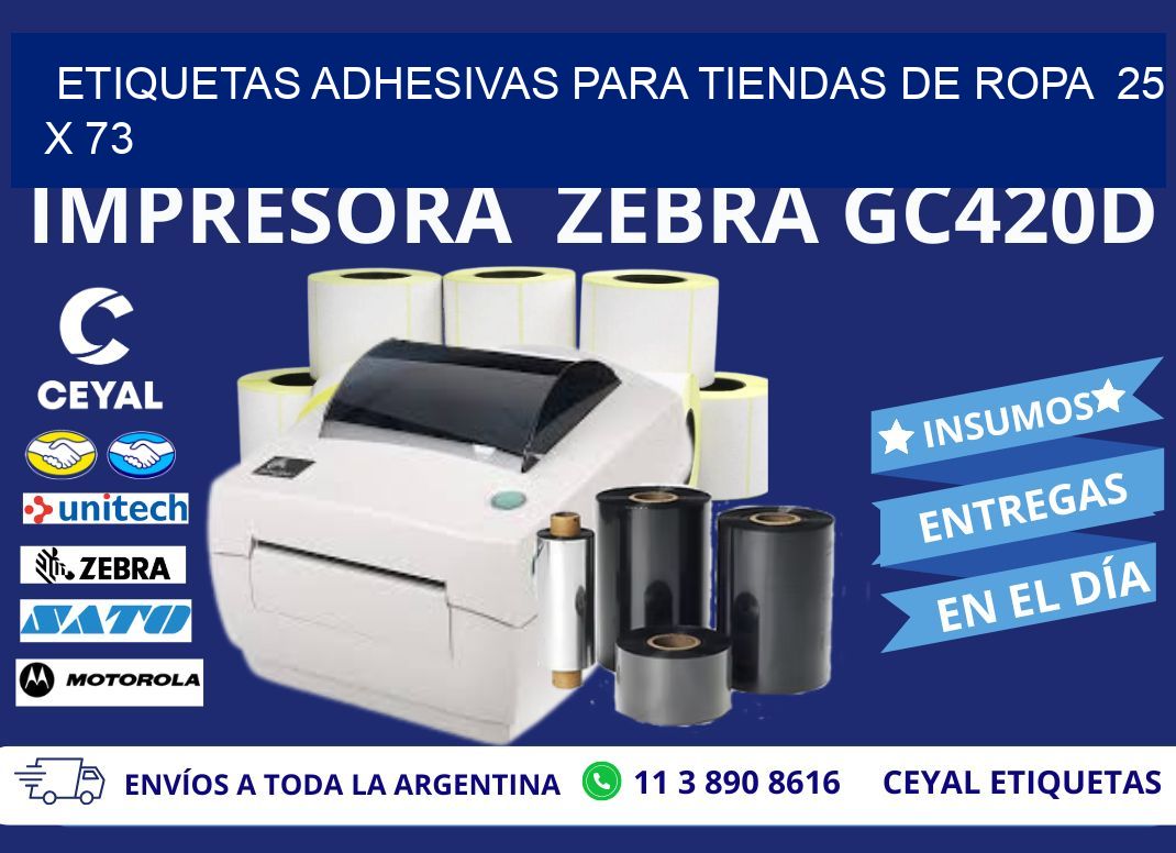 ETIQUETAS ADHESIVAS PARA TIENDAS DE ROPA  25 x 73