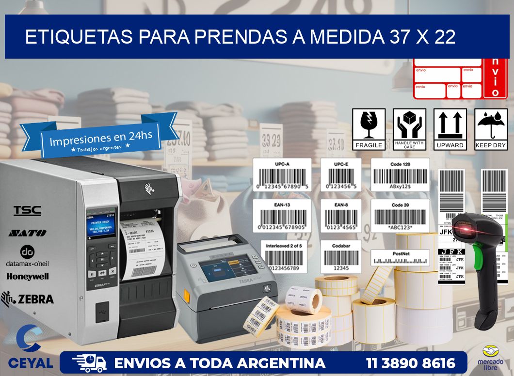 ETIQUETAS PARA PRENDAS A MEDIDA 37 x 22