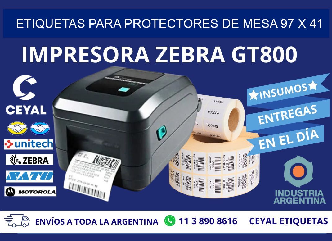 ETIQUETAS PARA PROTECTORES DE MESA 97 x 41