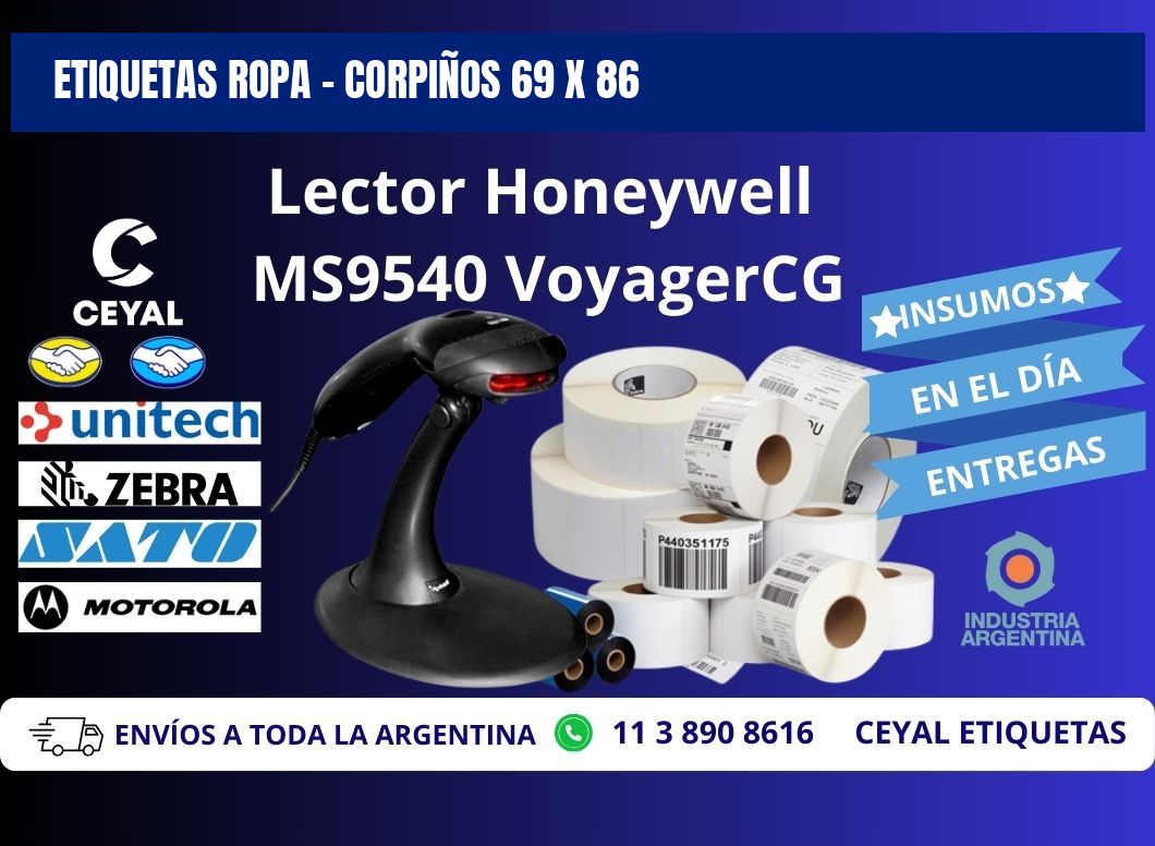 ETIQUETAS ROPA - CORPIÑOS 69 x 86