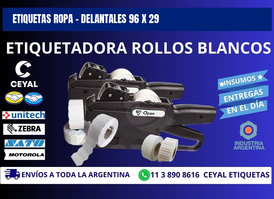 ETIQUETAS ROPA - DELANTALES 96 x 29