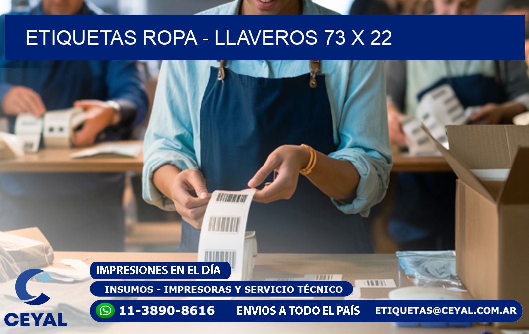 ETIQUETAS ROPA - LLAVEROS 73 x 22